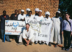 Chris Douçot and Grace Ritter in Sudan with African chiefs and Arab sheiks