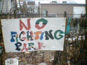 No Fighting Park, by Billy Yarnie.