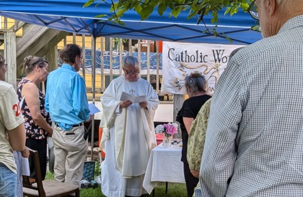 Msgr Scollen celebrates mass for the 40th anniversary of the SS. Francis & Therese Catholic Worker community, June 6, 2026